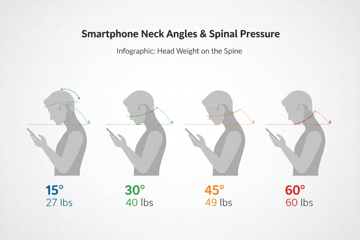 Did You Know Looking Down at Your Phone Can Load Your Neck with 60 Pounds of Pressure?